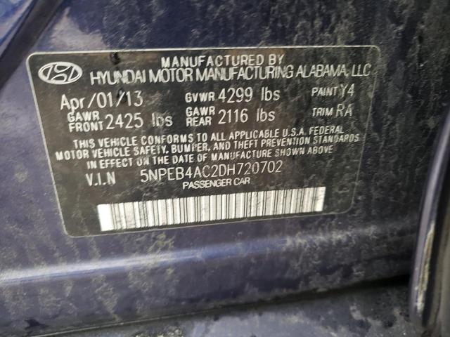 5NPEB4AC2DH720702 2013 Hyundai Sonata Gls