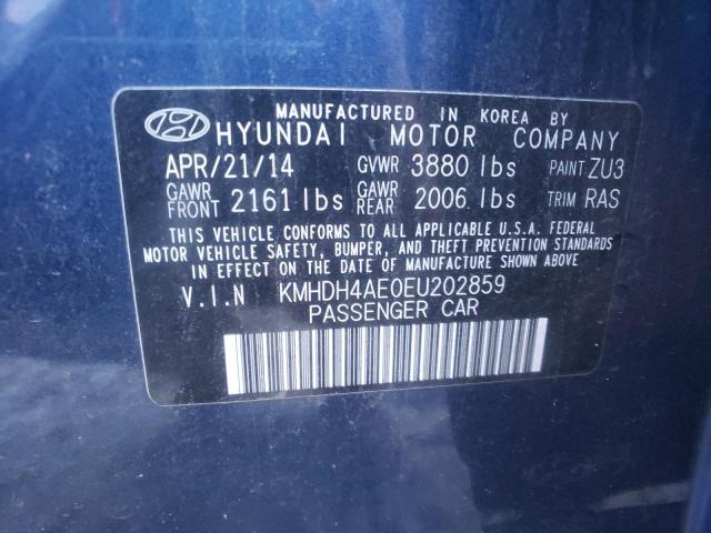 KMHDH4AE0EU202859 | 2014 HYUNDAI ELANTRA SE