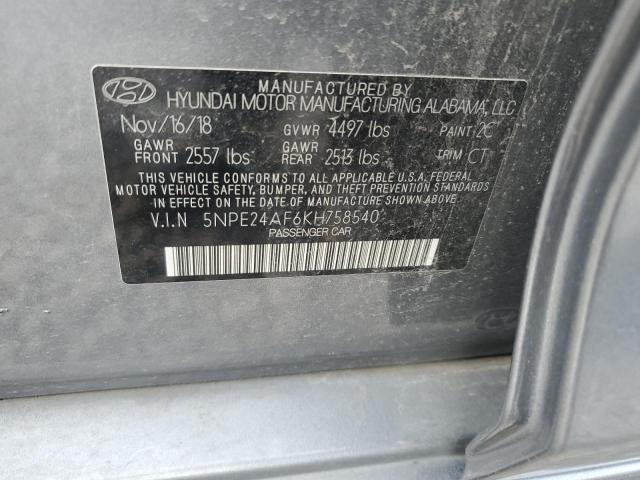 5NPE24AF6KH758540 | 2019 HYUNDAI SONATA SE