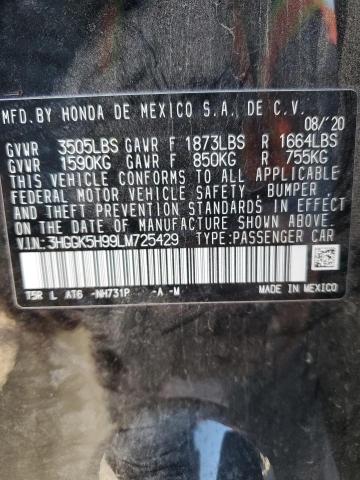 2020 HONDA FIT EXL 3HGGK5H99LM725429