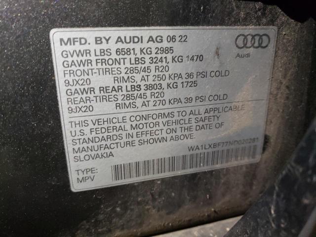 VIN WA1LXBF77ND020281 2022 Audi Q7, Premium Plus no.14