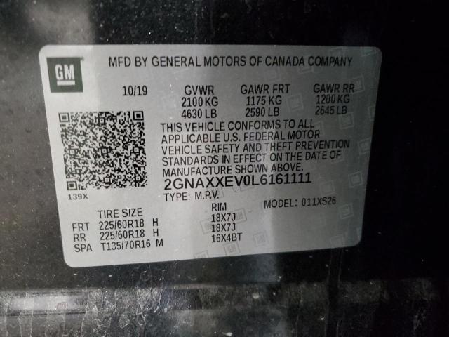 2GNAXXEV0L6161111 | 2020 CHEVROLET EQUINOX PR