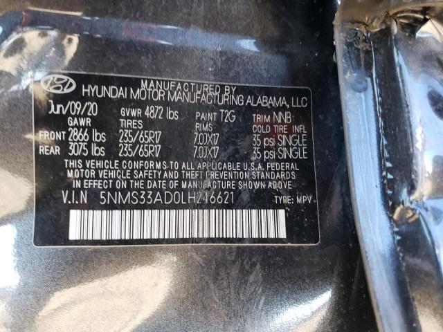 5NMS33AD0LH246621 | 2020 HYUNDAI SANTA FE S