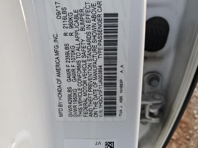 1HGCV1F11JA003894 | 2018 HONDA ACCORD