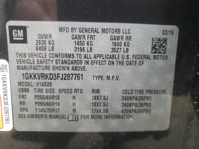 1GKKVRKD3FJ287761 | 2015 GM c acadia slt-1