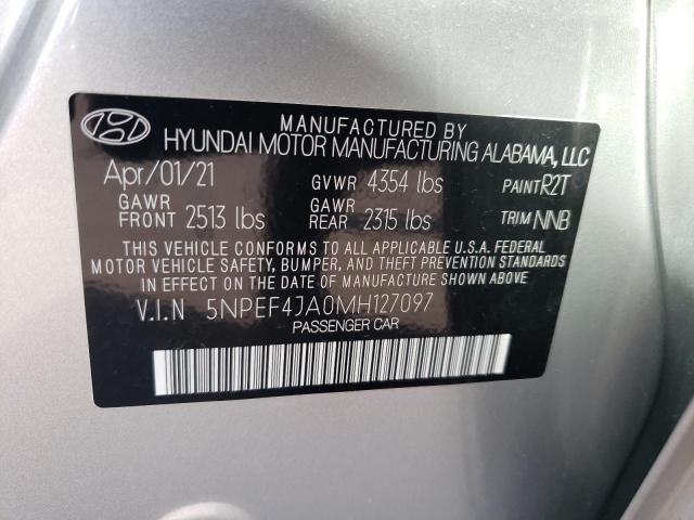 5NPEF4JA0MH127097 | 2021 HYUNDAI SONATA SEL