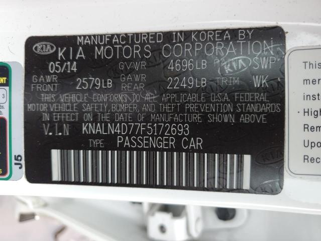 KNALN4D77F5172693 | 2015 KIA CADENZA PR