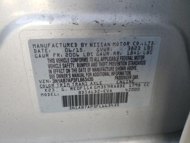 3N1AB7AP3FL663435 | 2015 NISSAN SENTRA S