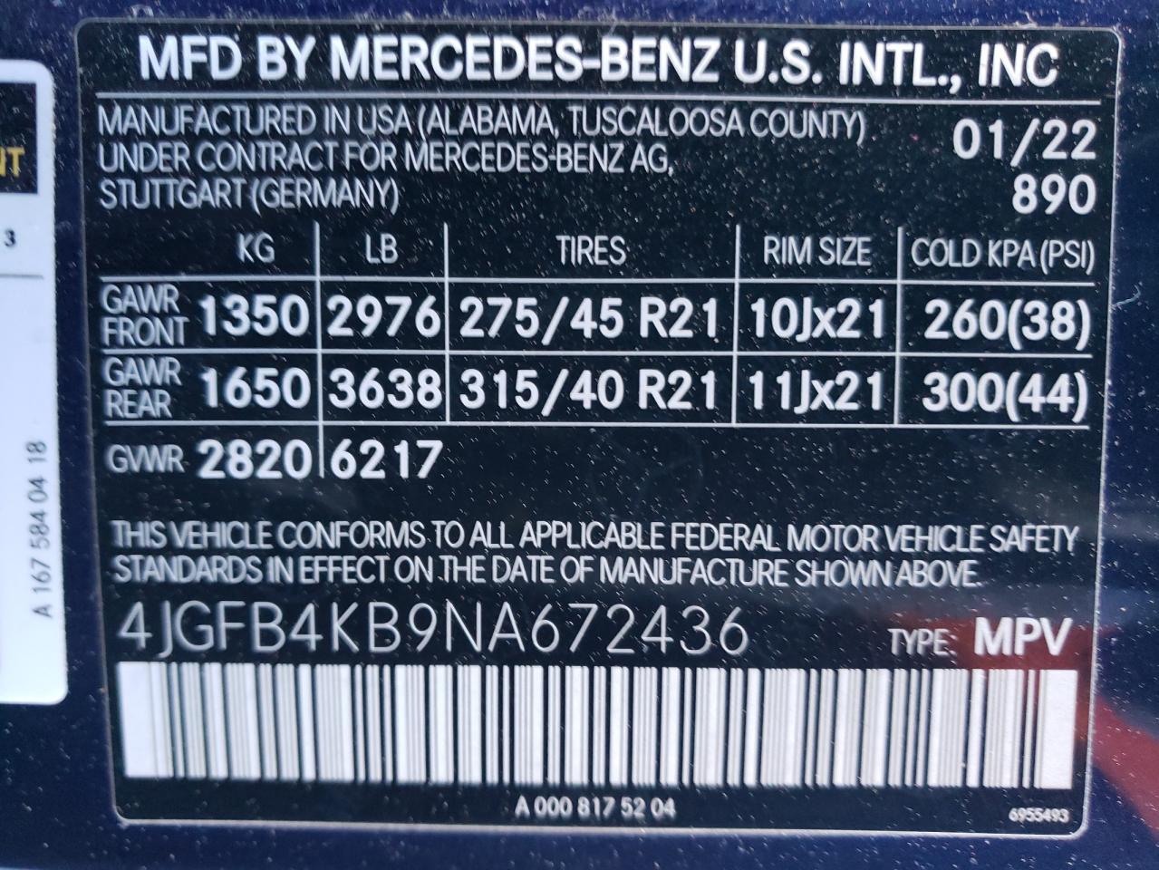 4JGFB4KB9NA672436 2022 Mercedes-Benz Gle 350 4Matic