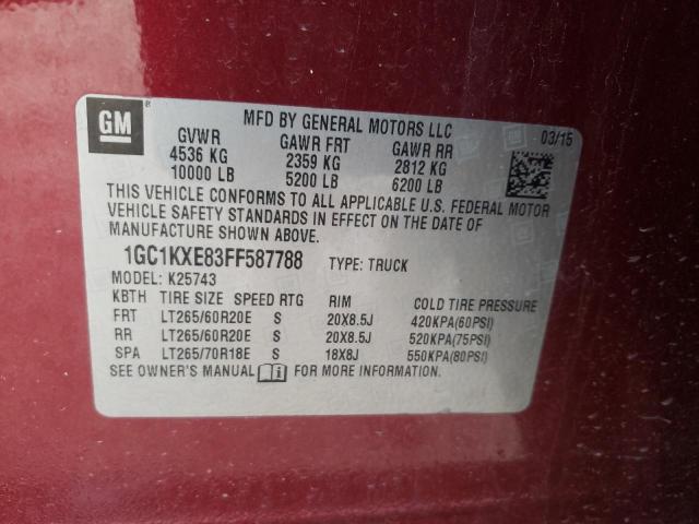 1GC1KXE83FF587788 | 2015 CHEVROLET SILVERADO