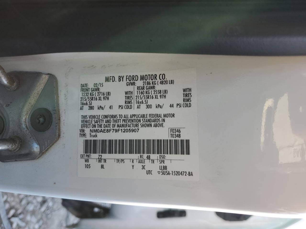 NM0AE8F79F1205907 2015 Ford Transit Connect Xlt