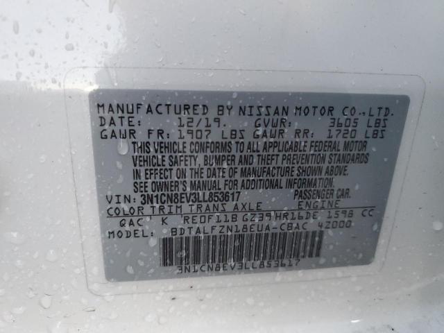 3N1CN8EV3LL853617 | 2020 NISSAN VERSA SV