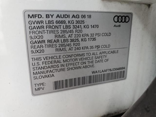 VIN WA1LAAF78JD049584 2018 Audi Q7, Premium Plus no.13