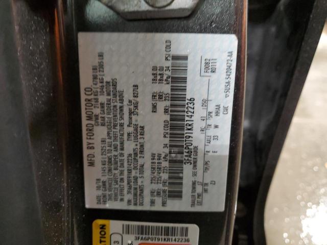 3FA6P0T91KR142236 2019 FORD FUSION - Image 12