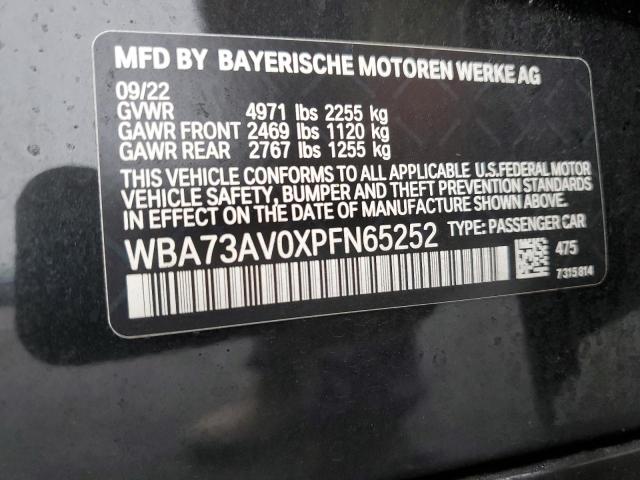 WBA73AV0XPFN65252 | 2023 BMW 430XI GRAN