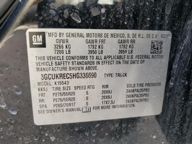 2017 CHEVROLET 1500 - 3GCUKREC5HG336690