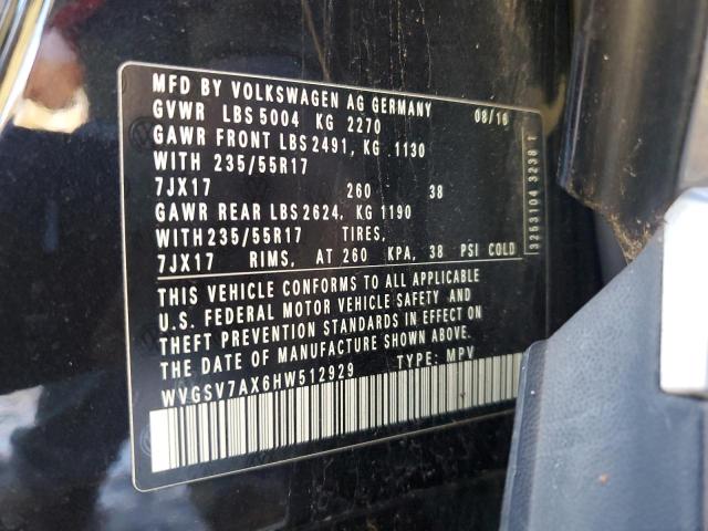 2017 VOLKSWAGEN TIGUAN WOL - WVGSV7AX6HW512929