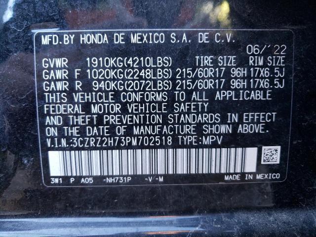 3CZRZ2H73PM702518 | 2023 HONDA HR-V EXL