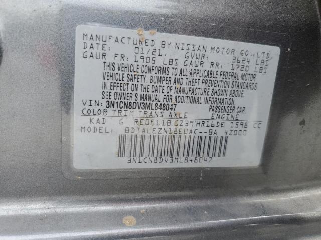 3N1CN8DV3ML848047 | 2021 NISSAN VERSA S