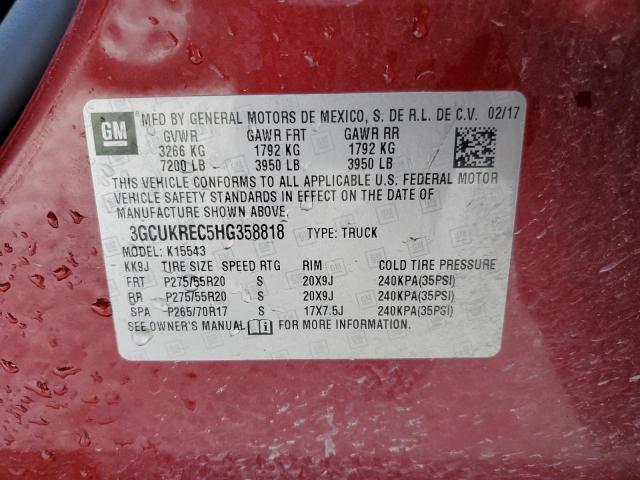 3GCUKREC5HG358818 | 2017 CHEVROLET SILVERADO