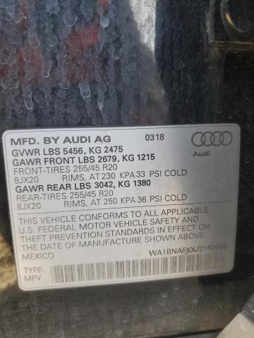 WA1BNAFYXJ2150548 | 2018 AUDI Q5 PREMIUM