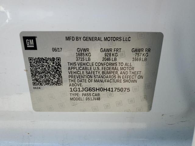 1G1JG6SH0H4175075 | 2017 CHEVROLET SONIC