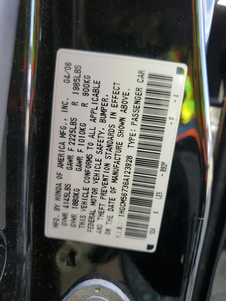 1HGCM56736A123928 2006 Honda Accord Ex