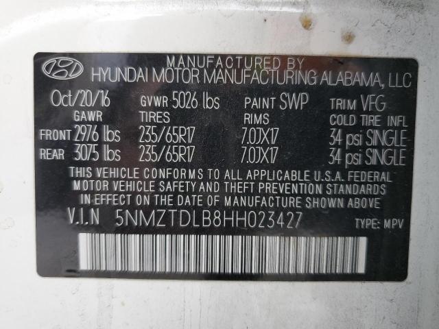 2017 HYUNDAI SANTA FE S - 5NMZTDLB8HH023427