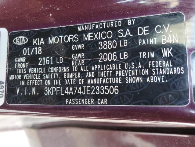 3KPFL4A74JE233506 | 2018 KIA FORTE LX
