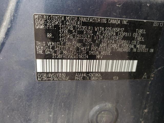 VIN 2T3BFREV9DW018224 2013 TOYOTA RAV4 no.13