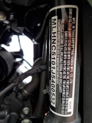 2018 HONDA CBR300 R MLHNC5101J5400532
