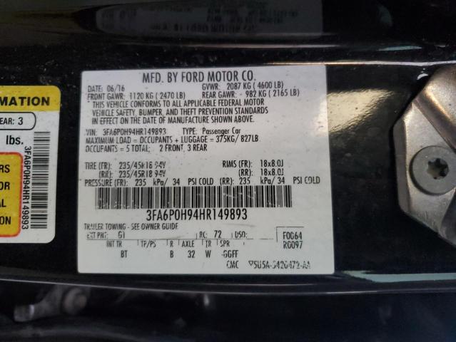 2017 FORD FUSION SE - 3FA6P0H94HR149893