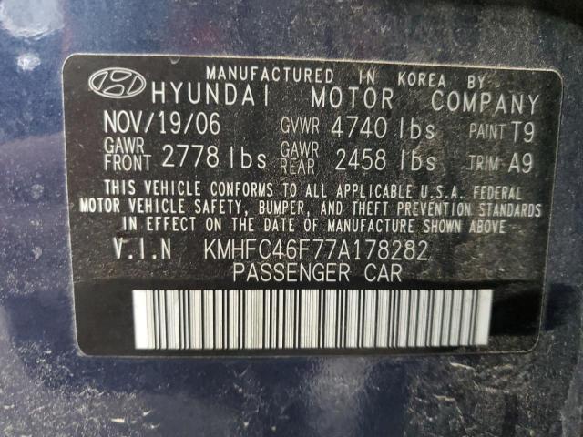 2007 Hyundai Azera Se VIN: KMHFC46F77A178282 Lot: 82877003