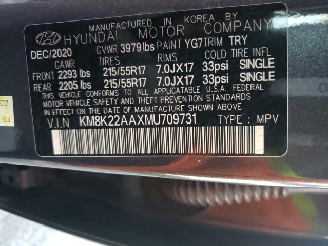 KM8K22AAXMU709731 | 2021 HYUNDAI KONA SEL