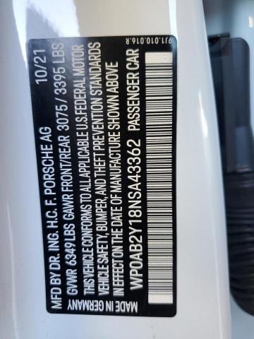 2022 PORSCHE TAYCAN 4S - WP0AB2Y18NSA43362