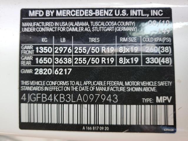 4JGFB4KB3LA097943 2020 MERCEDES-BENZ GLE-CLASS, photo no. 12