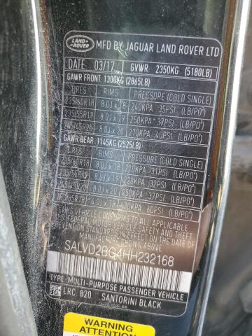 SALVD2BG4HH232168 | 2017 LAND ROVER RANGE ROVE