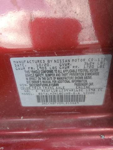 3N1CN8FV0ML815889 | 2021 NISSAN VERSA SR