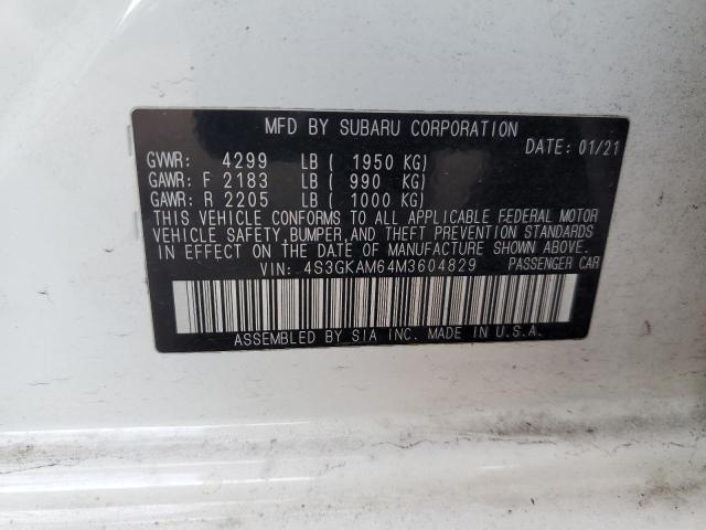 4S3GKAM64M3604829 | 2021 SUBARU IMPREZA SP