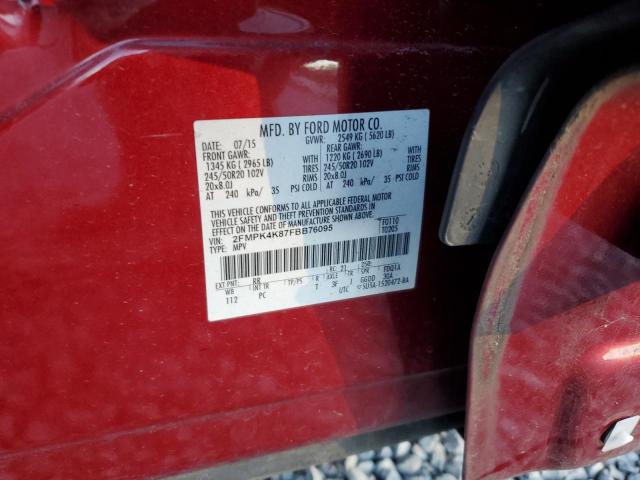 2FMPK4K87FBB76095 | 2015 FORD EDGE TITAN