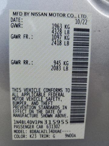 1N4BL4DV1PN315955 | 2023 NISSAN ALTIMA SV