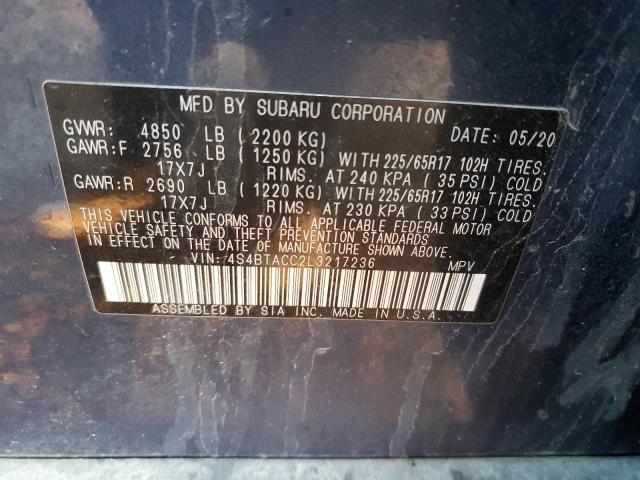 4S4BTACC2L3217236 | 2020 SUBARU OUTBACK PR