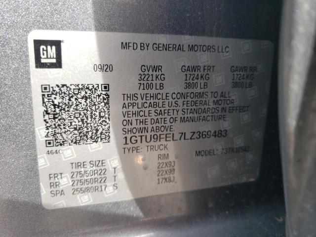 1GTU9FEL7LZ369483 | 2020 GMC SIERRA K15