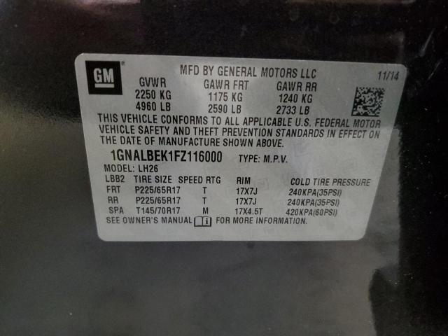 1GNALBEK1FZ116000 | 2015 CHEVROLET EQUINOX LT