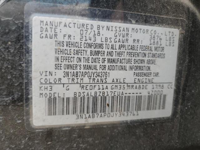 3N1AB7AP0JY343761 | 2018 NISSAN SENTRA S