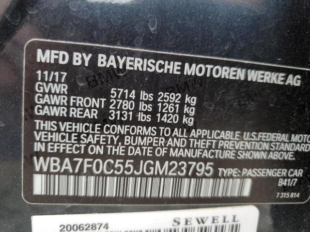 VIN WBA7F0C55JGM23795 2018 BMW 7 SERIES no.12