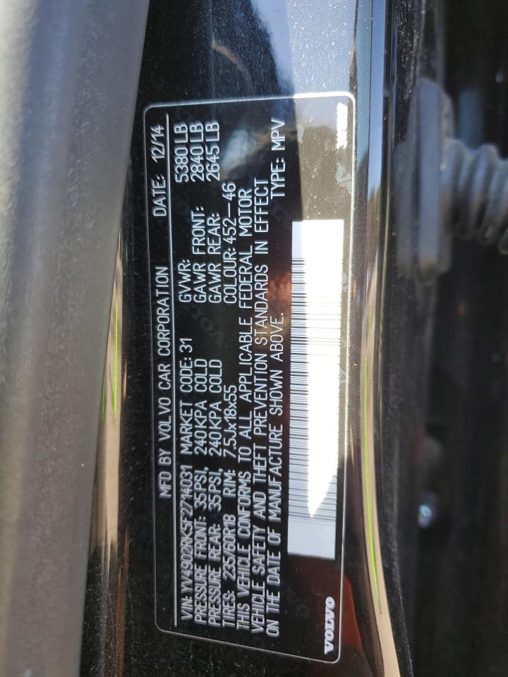 yv4902rk5f2714031 YV4902RK5F2714031 2015 Volvo Xc60 T6 Premier