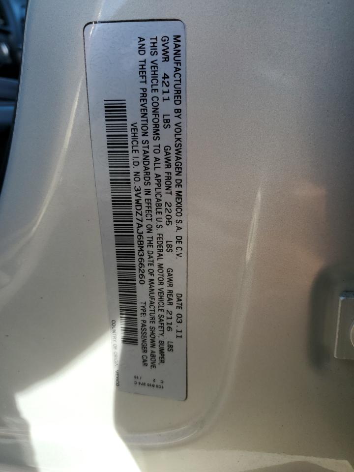 3VWDZ7AJ6BM366260 2011 Volkswagen Jetta Se
