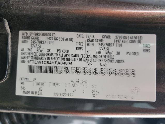 2017 FORD F150 SUPER - 1FTEW1C84HFA84604
