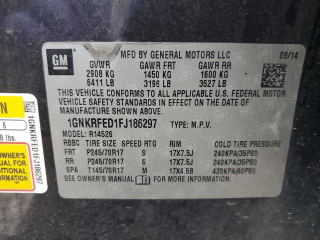 VIN 1GNKRFED1FJ186297 2015 CHEVROLET TRAVERSE no.13